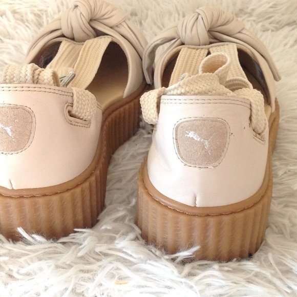 Fenty Puma Creeper Bow Lace Up Leather Sandals - Picture 8 of 9